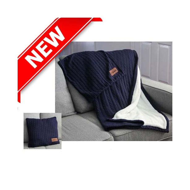 B9070 SWEATER WEATHER SHERPA BLANKET W/ PILLOWCASE