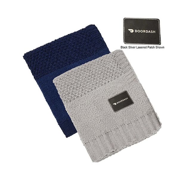 LA712 Crochet Knit Blanket, 50x60, with Lasered logo patch