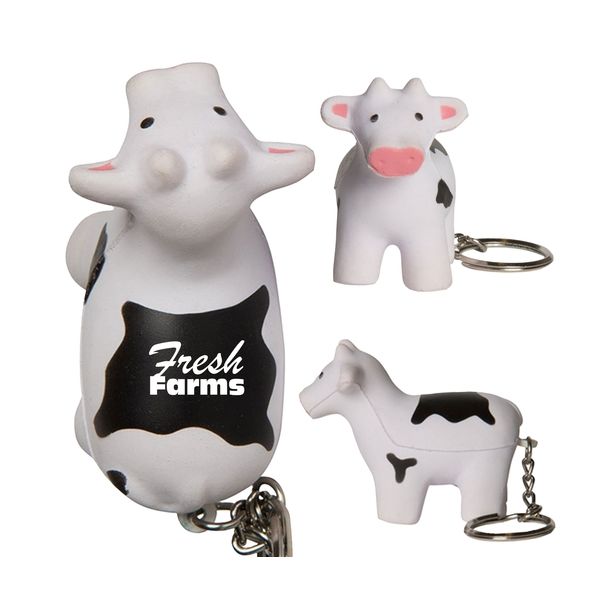 GK110 Custom Printed Cow Keychain Stress Reliever
