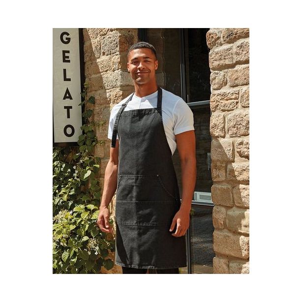 RP126 Artisan Collection by Reprime Unisex Jeans Stitch Denim Bib Apron