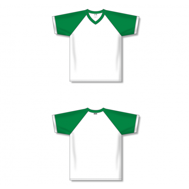 V-Neck Volleyball Jerseys - White/Kelly
