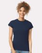 Custom Printed 64000L Gildan Ladies Fitted Cotton Preshrunk Jersey T-Shirt