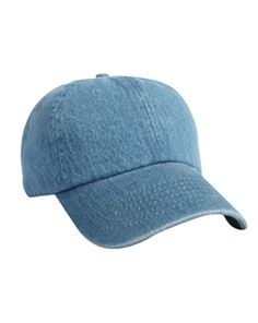 Dad Hat Unconstructed Washed Denim Custom Embroidered Baseball Hat (Min 12)