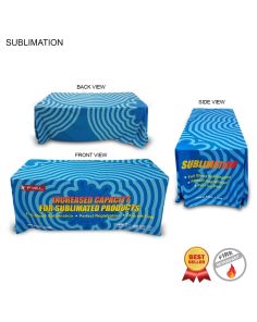 Table Throw 6' Fully Dye Sublimated 6' Tablecloth 100% Polyester (closed back)