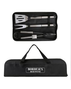 BGP413 | Grill Easy 3 Pc. Stainless BBQ Utensil Set With RPET Case