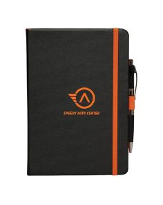 Journals - 5.75” x 8.25” Carmelia PU Hard Cover with Pen (Min 25)