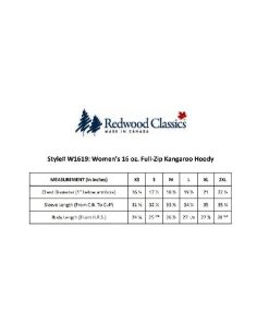 Redwood Balsam Full-Zip Women's Hoody 16oz Made in Canada Custom Embroidered (Min 12)