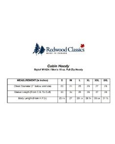 Redwood Cabin Full-Zip Hoody 16oz Made in Canada Custom Embroiddered (Min 12)