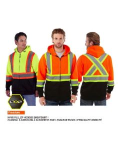 Sweatshirt - Freedom Men's Hi Vis Full Zip Polyester Fleece Hoodie Custom Embroidered (Min 12)
