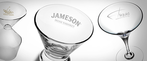  A finished custom glass product with vibrant printing visible through the glass, demonstrating the effect of reverse printing.
